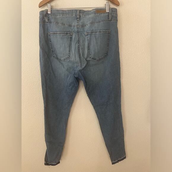 Sanctuary blue stretch raw hemline high rise skinny jeans 14W plus - Picture 5 of 8